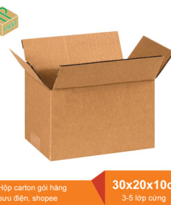 Hộp carton đóng hàng, thùng carton đóng gói hàng 30x20x10cm